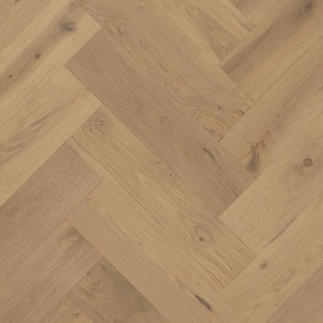 Heartwood Oak Herringbone Scandi Brushed and Matt Lacquered